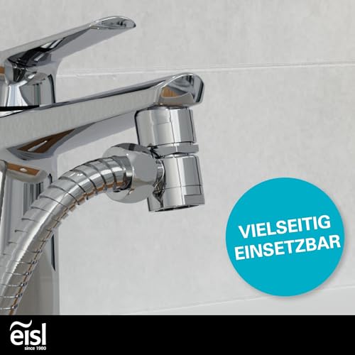 EISL DX25 Waschbeckenbrause, Handbrause für Küche, Bad, Waschküche oder Werkstatt, Waschbeckendusche, ideal zum Nachrüsten, Set mit Schlauch (150mm) und Adapter, Toilettenbrause, Chrom