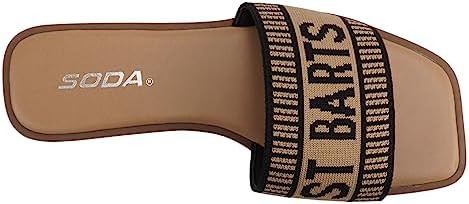 Soda “FLAIR” ~ Women Square Open Toe Single Embroider Band Slip-On Flat Summer Resort Sandal Review | Image 4