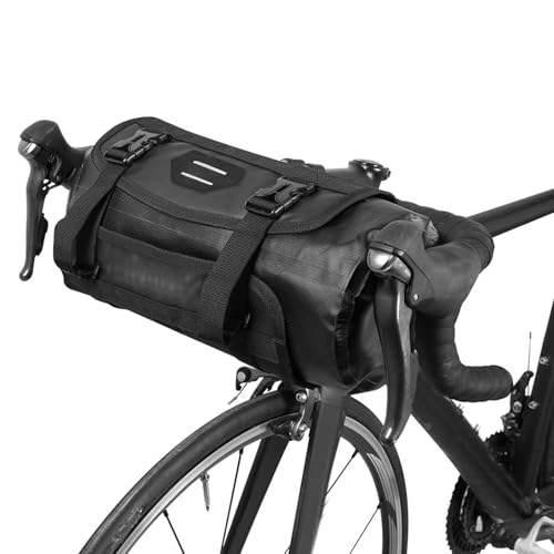 Lixada Borsa da bicicletta Impermeabile Mountain Road MTB Bicicletta Anteriore Telaio Manubrio Pannier Borsa A Secco con Cerniera 3L-7L regolabile (nero)