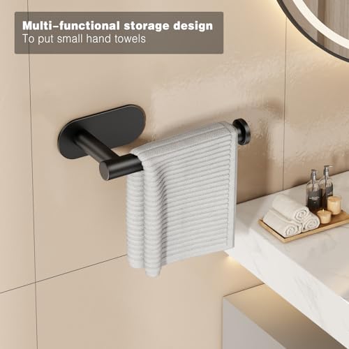 Voldra Toilet Paper Holder, Self Adhesive Toilet Paper Holder Wall Mount, SUS 304 Stainless Steel Toilet Tissue Roll Holder No Drilling for Bathroom Porta Papel de Baño (Matte Black, Classic) — view 5