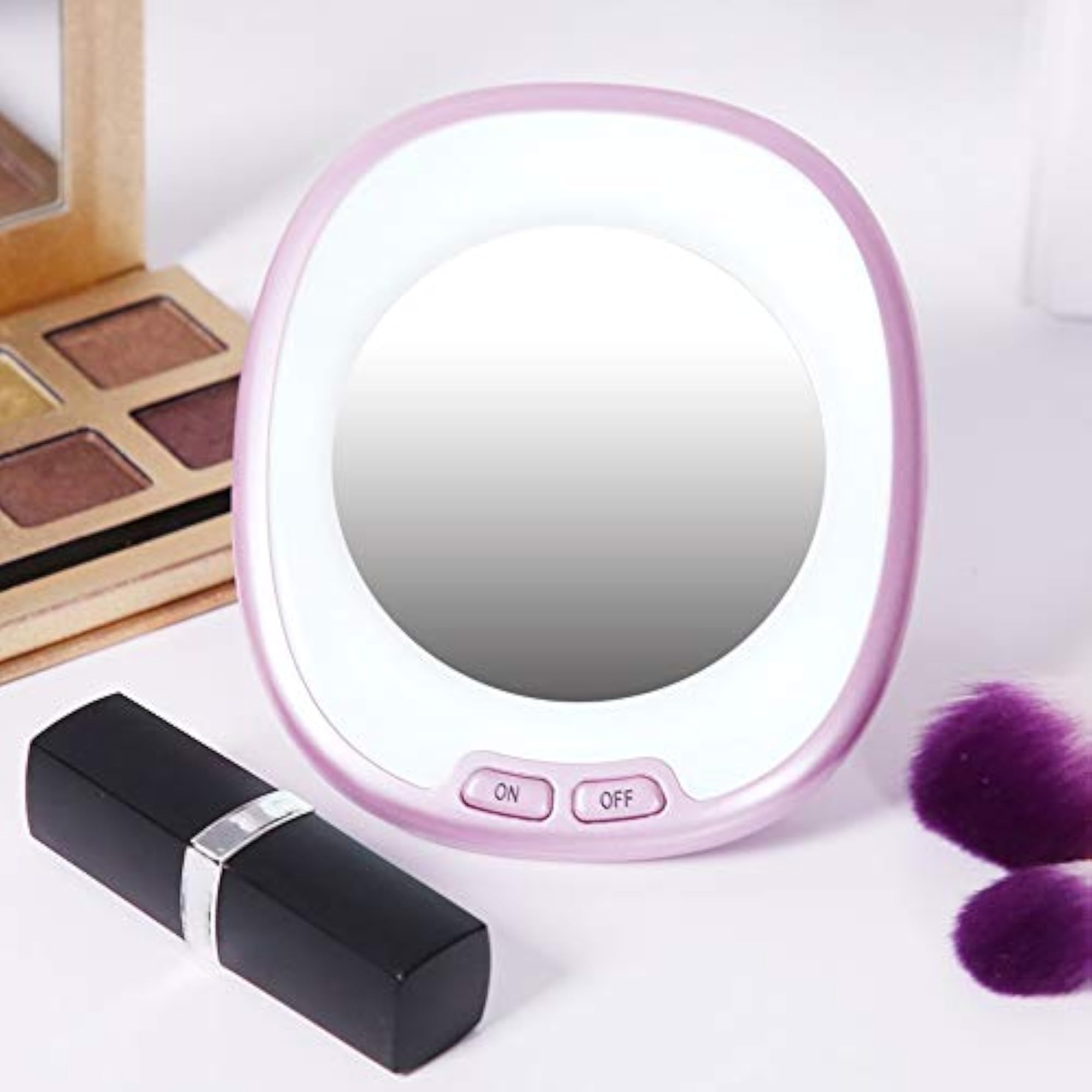 Set of 2 Solid Support Design Makeup Mirrors, HD