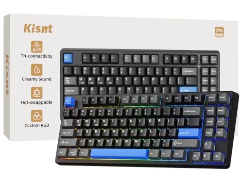 Kisnt KN85 Wireless Mechanical Keyboard, 75% Layout...