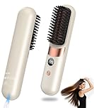 Go Brush Pro 2026 UK Cordless Hair Straightener Brush - Portable Rechargeable Ceramic Hair Styling Appliance Tool with 4 Adjustable Heat & 15-min Auto Off for Women, Viral on Social Media