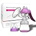 JADE KIT Manual Breast Pump - Adjustable Suction Silicone Hand Pump Breastfeeding, Small Portable Manual Breast Milk Catcher Baby Feeding Pumps & Accessories, Purple, Mother’s Day Gifts