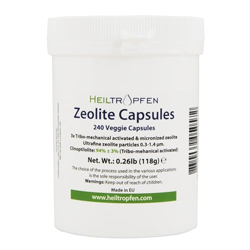 Heiltropfen Zeolite 240 Capsules | Clinoptilolite 95% | 3X Activated | Natural Mineral Dust Less-Than 2 µm |
