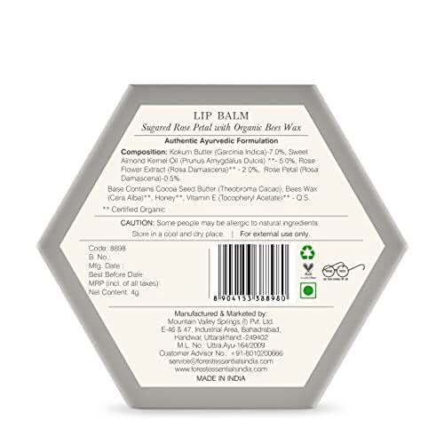 Forest Essentials Luscious Lip Balm Sugared Rose Petal 4g - Image 6