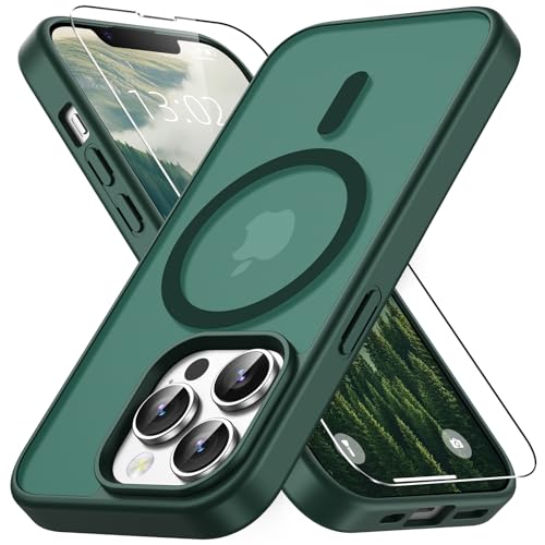 Coque iPhone 13 Pro MagSafe Vansdon vert foncé avec verre trempé inclus