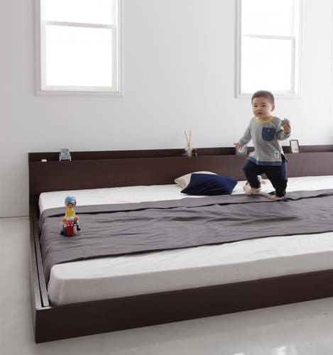 INNONAKA 2口コンセント宮棚付き ローベッド ベッドフレーム シングル