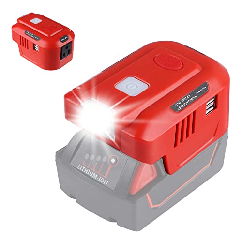Laimiao UIN01 150W Portable Power Supply Inverter Compatible with Milwaukee M18 18V Battery, AC 110V-120V Modified Sine Wave Power Inverter with Dual USB and AC Outlet (Battery not Included)
