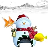 Yplkm Decoración Navideña para Acuario | Paisaje Acuático Santa Claus Navidad,Estatuilla para Cueva Agua Dulce Salada Reptil Betta,Terrario Interior...