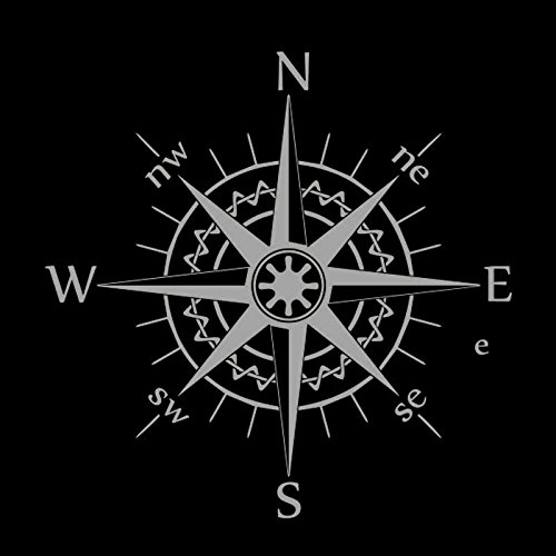 greestick Pegatina de brújula, 16 x 16 cm, color plateado, de Sticker...