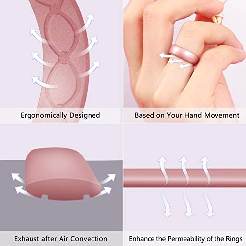 Forthee Pacote com 7 anéis de casamento de silicone respirável para mulheres, pulseira de borracha d