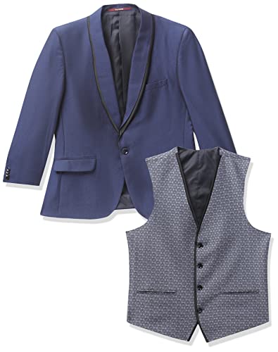 Image of Raymond Rayon Blend Men's Full Sleeve Contemporary FIT Dark Blue Formal Suit