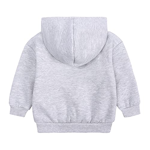 Big Hood Hoodie Solid Casual Fleece Liner Long Sleeve Pullover Toddler Boy Girl Warm Sweatshirt with (Grey, 6-7 Years)2