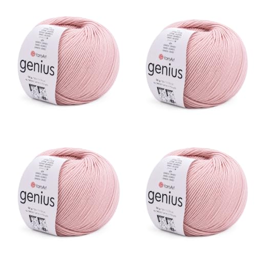 Image of YarnArt Genius Soft Cotton Blend Yarn, 4 Pack (1.76 oz / 174 Yds)