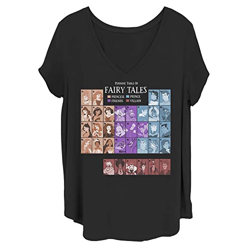 T-shirt Disney Princesses femme grande taille noir manches courtes
