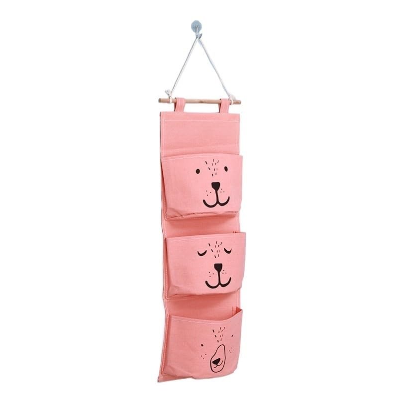 Wandaufbewahrung, Hängende Aufbewahrungstasche mit 3 Taschen, hängender Organizer for Wohnheim, Wohnzimmer, Badezimmer, Zuhause, Wandschrank-Organizer aus Stoff(Orange)