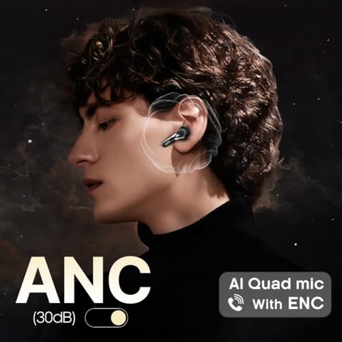 Image of Leaf Buds X714 True Wireless 4 in 1 Earbuds with ANC, AI Sound App, 70H Playtime, Active Noise Cancellation (30dB), Fast Charge(10min=5Hr), Quad Mic ENC, 13m Driver, Bluetooth v5.4 TWS (Carbon Black)