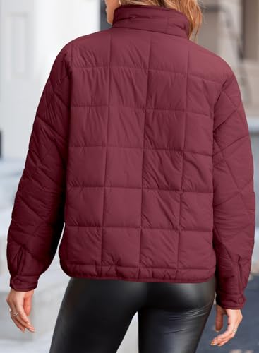 EVALESS Womens Quilted Puffer Jackets Lightweight Long Sleeve Zip Up Winter Coats Fashion 2024 Fall Outfits With Pockets4