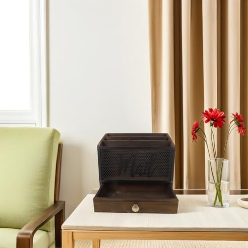 Trieur courrier bois vintage à compartiments pour organiser vos documents