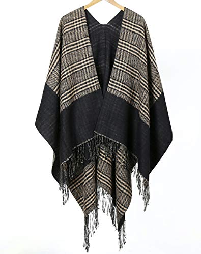 【ロプクス】LOPKS. 大判 ストール ポンチョ マフラー オルテガ チェック 柄 チェックベージュ ベージュ 小顔効果 チェック柄 レディース コートカシミヤタッチ 長袖 大きめ 大きいサイズ ロング 上着 厚手 無地 結婚式 卒園式 卒業式 入学式 入園式 面接 成人式 受験 両親 母親 秋冬 秋 あき ふゆ 春先 羽織りもの 羽織り 和風 ネックウォーマー レディースすとーる 被る