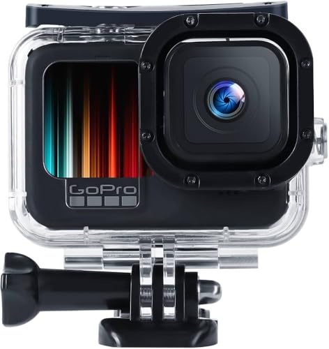 طقم فلتر وجراب مقاوم للماء لكاميرا جو برو هيرو 12/ جو برو هيرو 13 من فكرة، جراب واق للكاميرا للتصوير تحت الماء + 3 فلتر للغوص لكاميرا جو برو هيرو 11/10/9، أسود