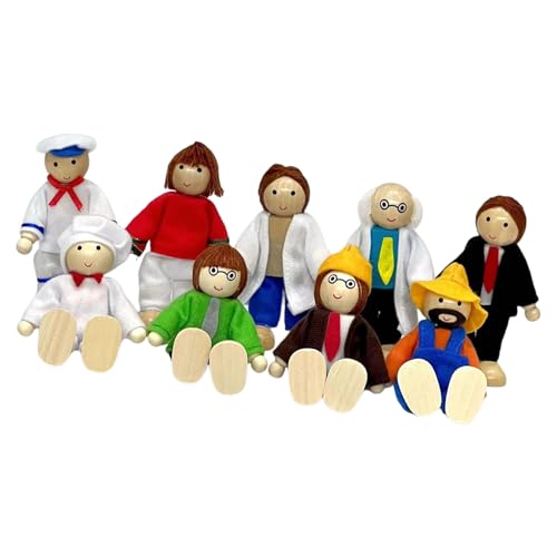 YGXNHOG Multigenerationales Holz Rollenspielspiel Set Figuren Mit Arm Und Beinen Für Kinder