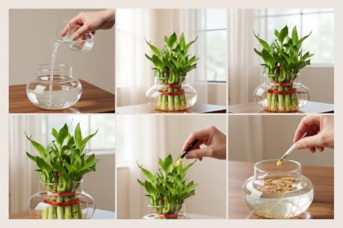 PlantsMart Two Layer Lucky Bamboo with Glass Pot - Image 8