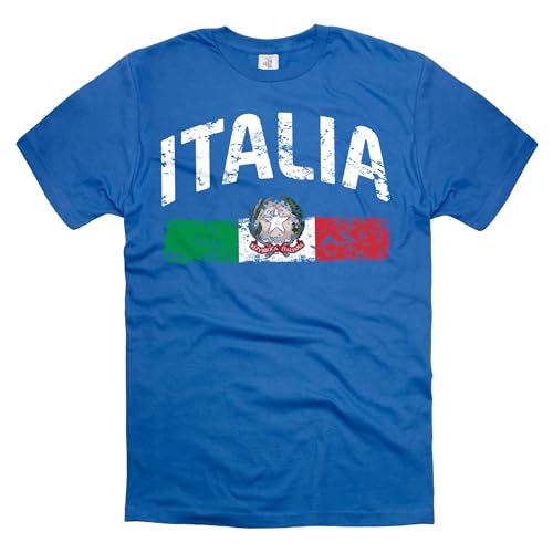 Silk Road Tees Italia T-Shirt Italy Flag Italian Mens Tee Shirt Medium Blue