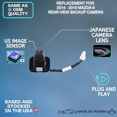 Image of Backup Camera Replaces for 2014-2015 Mazda 6 OE Part # GJT1-67-RC0C GJT1-67-RC0 GJT1-67-RC0B