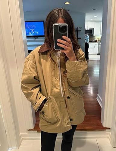 Womens Jacket Button Down Lightweight Utility Anorak Coat Cargo Jacket Trendy Outwear with Pockets3