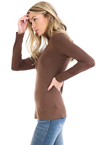 Image of Women's Lightweight Long Sleeve Turtleneck Top Pullover Sweater (S-3XL)