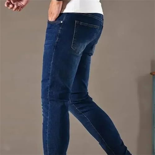 Men's Spring Fall Jeans – Slim Fit Skinny Blue Denim Pants, Casual Street Style Trousers4