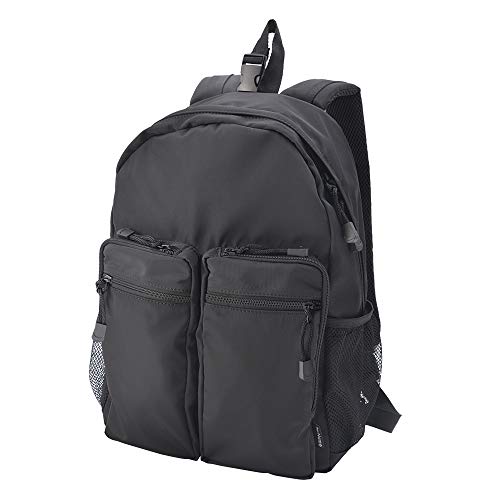 Sac à dos quotidien en nylon noir unisexe polyvalent et léger