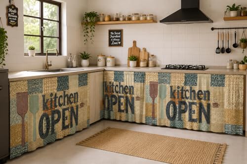 Image of Barebeauty Premium Printed Kitchen Sink Curtain | Kitchen Under Sink Curtain | Decorative Cabinet Cover | Washable & Dustproof | Modern Curtain (2, Design-12)