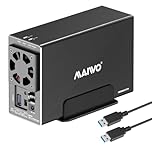 MAIWO Dual Bay Hard Drive RAID Enclosure with Cooling Fan for 2.5/3.5 inch SATA SSD/HDD, 5Gbps USB 3.0 HDD Enclosure, 48TB Capacity, RAID 0/1/JBOD/PM, Aluminum Case