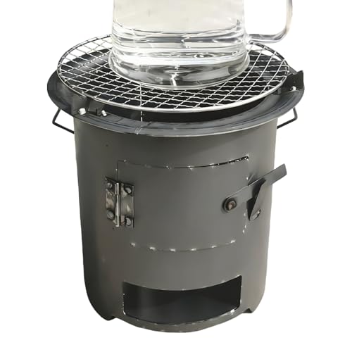 Estufa de camping, utensilios de cocina para exterior con rejilla y pinzas, estufa de camping Rocket exterior – Para supervivencia preparación urgente mochila de viaje fuera hoguera patio patio