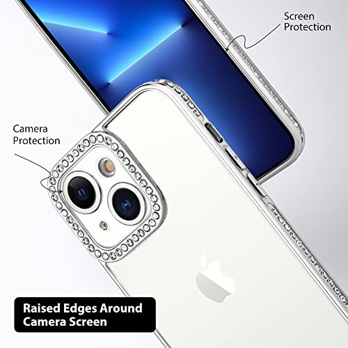 Kanghar Case Compatible With Iphone 13 Pro Soft Tpu Luxury Plating Shiny Crystal Rhinestone Diamond Bumper Clear Protective Case For Iphone 13 Pro 6.1 Inch #TOP1