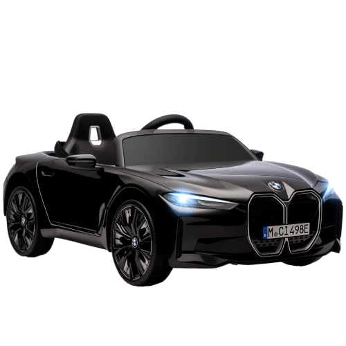 HOMCOM Kinder Elektroauto BMW i4 12V 2 Motor für 3-6 Jahre Kinder Schwarz