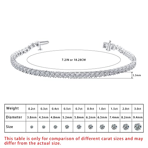 La4Ve Diamonds 1/2 Carat Real Diamond Fashion Tennis Bracelet For Women, Sterling Silver With Secure Clasp With Gift Box Included Rose Gold, Yellow Gold Or Sterling Silver,Gifts For Women #TOP4