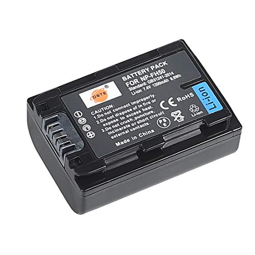 DSTE NP-FH50 Batterie Compatible avec Sony DSLR-A330, DSLR-A380, DSLR-A390, DSC-HX1, HDR-TG3, HDR-TG5, HDR-TG7