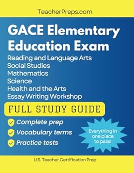 Paperback GACE Elementary Education Exam Study Guide: Georgia Teacher Certification Test Prep Book