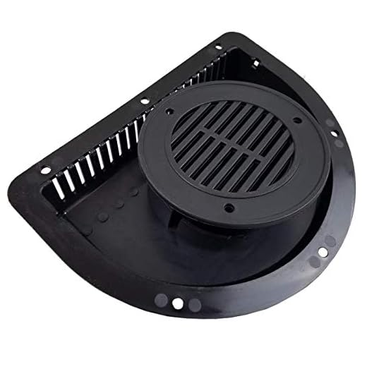Side Wall Forced Air Vent Cargo Trailer Camper RV (Black)