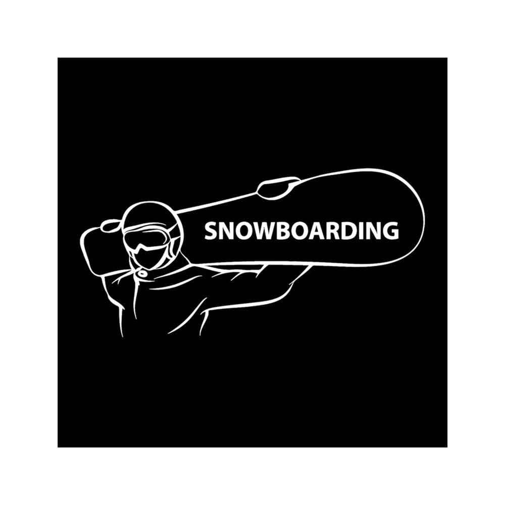 Bertdcx White Auto Accessory Vinyl Decal For Snowboarding Car Sticker Waterproof Auto Decors On Car Body Bumper Rear Window(White)
