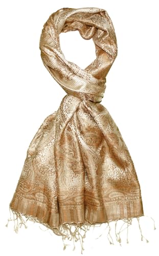 Bufanda de seda de lujo Lorenzo Cana para hombre en color beige dorado