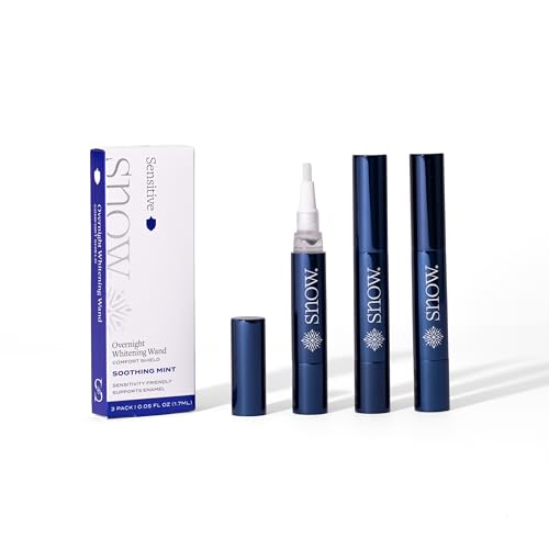 SNOW Sensitive Overnight Teeth Whitening Pen | Hydroxyapatite | Gradual Whitening for Sensitive Teeth | Designed for Sensitive Teeth Formulated with Potassium Nitrate | 3 Wands 2ml