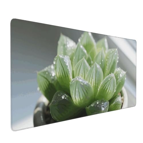 Tapis de souris de jeu XXL fleurs succulentes grand format 90x40 cm
