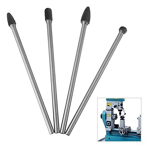 Set de 4 fresas rotativas de carburo doble corte miniatura 1