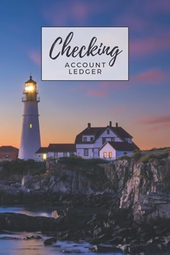 Checking Account Ledger: Landscape with Lighthouse and Lake Cover / Check Register for Personal Checkbook / 2,400+ Entries / Spending Tracker / Great Gift for Organized Person