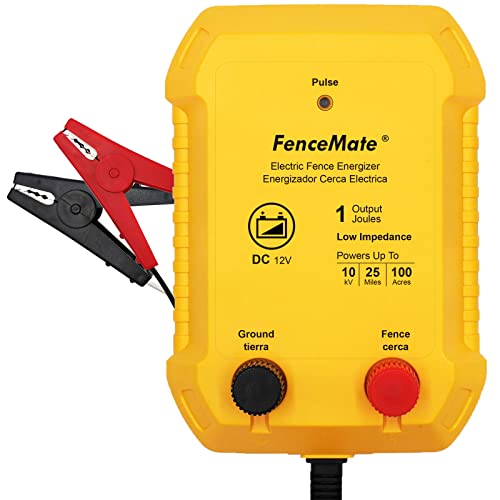 FenceMate Electric Fence Charger 1J, 25 Miles, 10kV